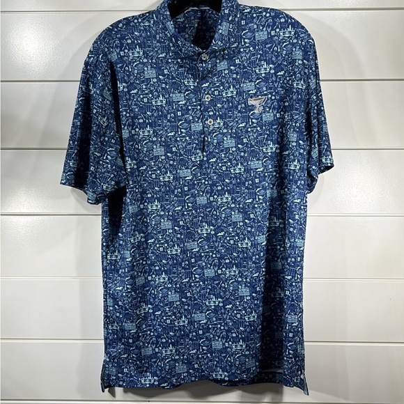 Johnnie-O Polo Shirt college football print - Picture 1 of 3